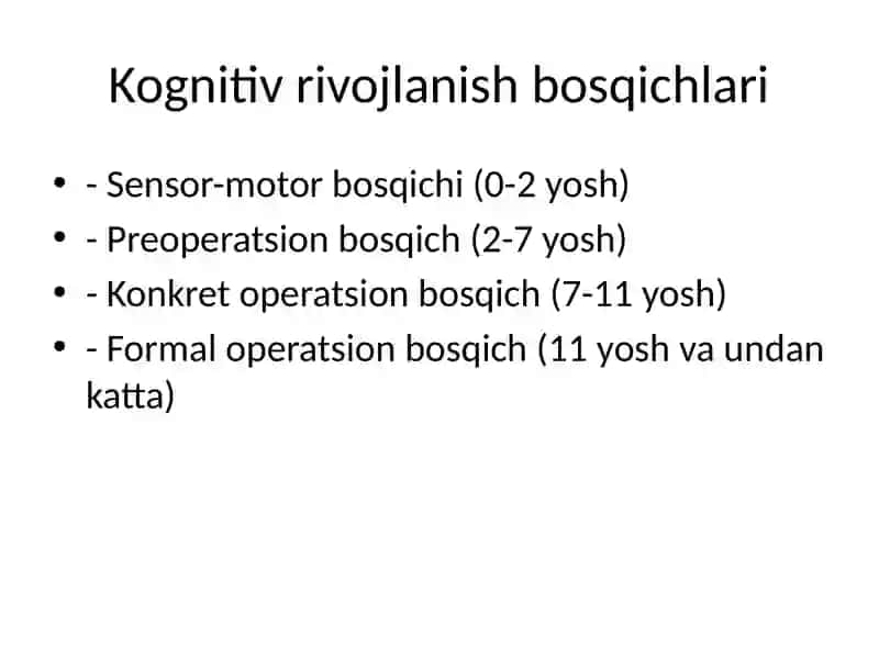 Kognitiv Rivojlanish 3