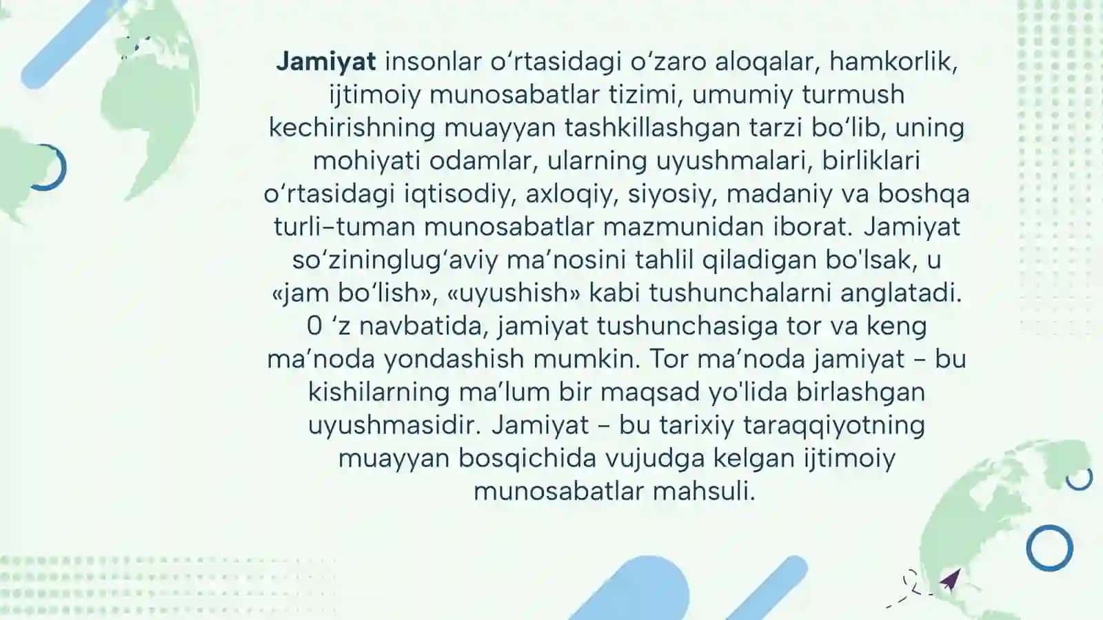 Jamiyat tushunchasi. 3