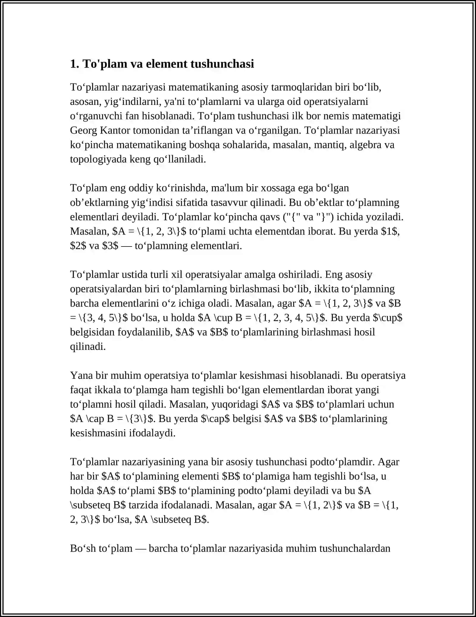 TO'PLAMALAR NAZARYASINING ASOSIY TUSHUNCHASI 3