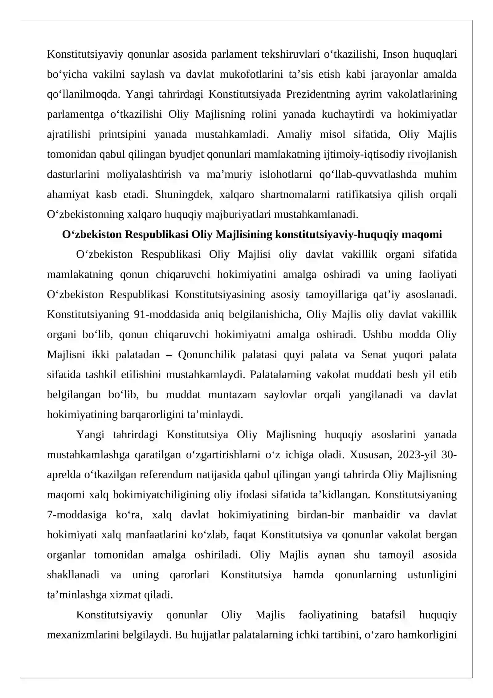 O‘zbekiston Respublikasi Oliy Majlisi 3