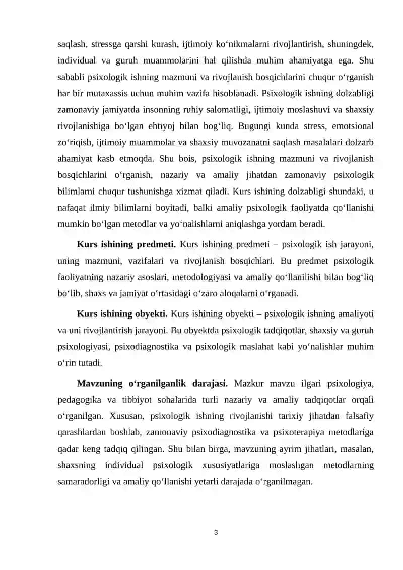Psixologik ishning mazmuni 3