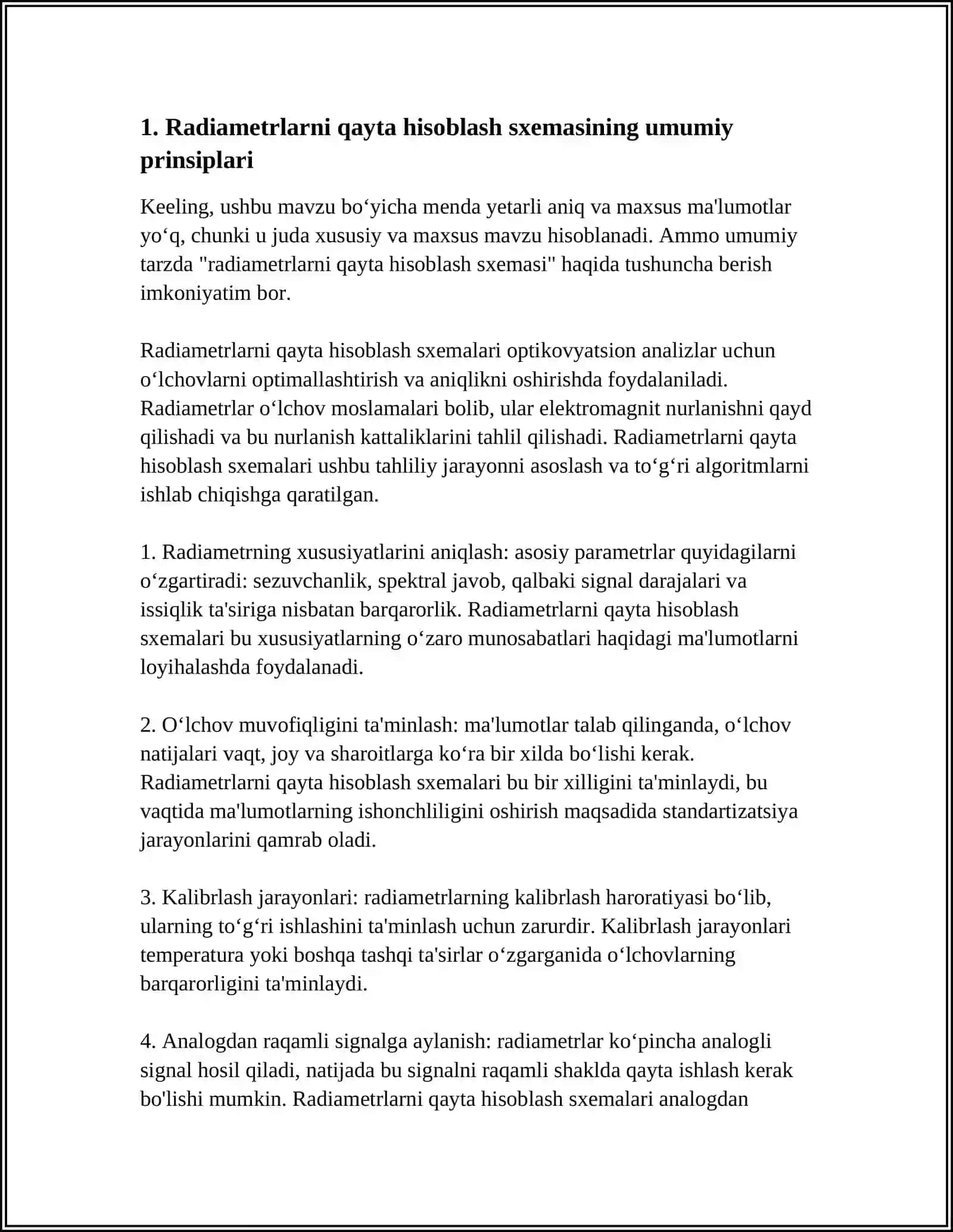 Radiametrlarni qayta hisoblash sxemasi 3