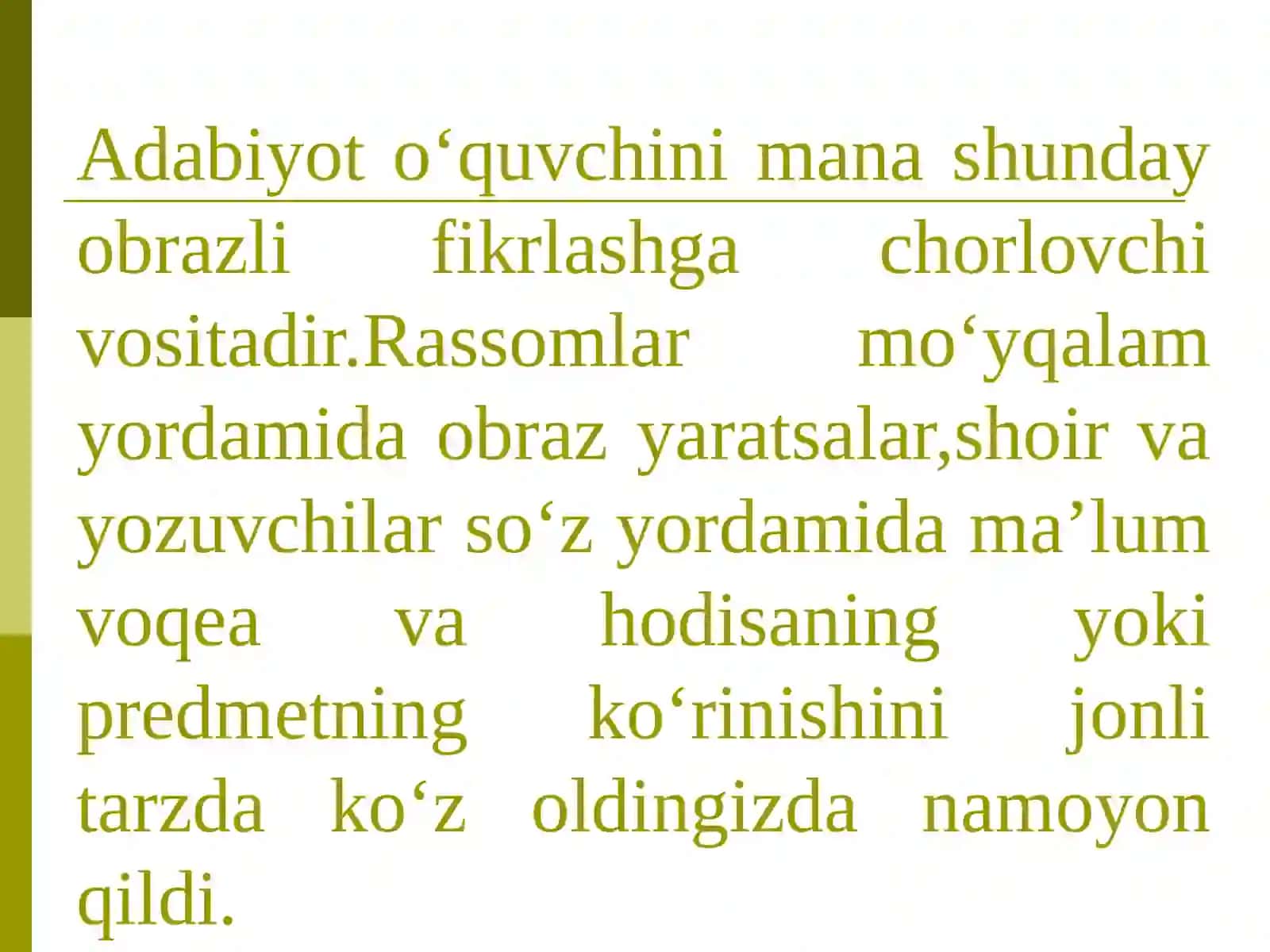 5-sinf Adabiyot fanidan Adabiyot - so'z san'ati mavzuda dars taqdimoti 3
