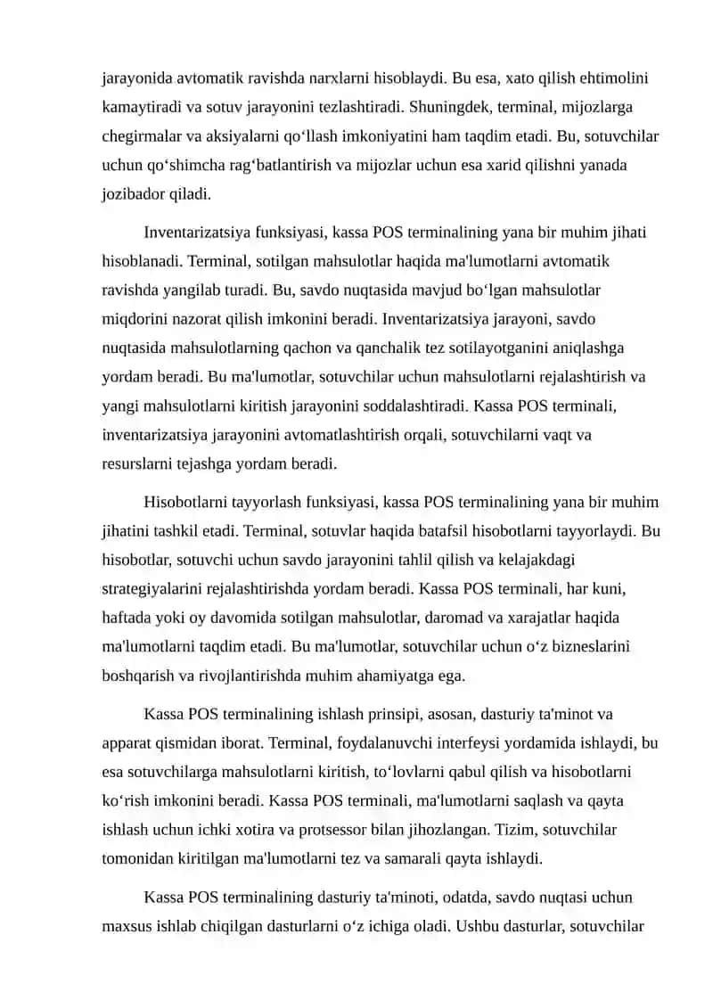 Kassa POS terminalining ahamiyati va zaruriyligi 3