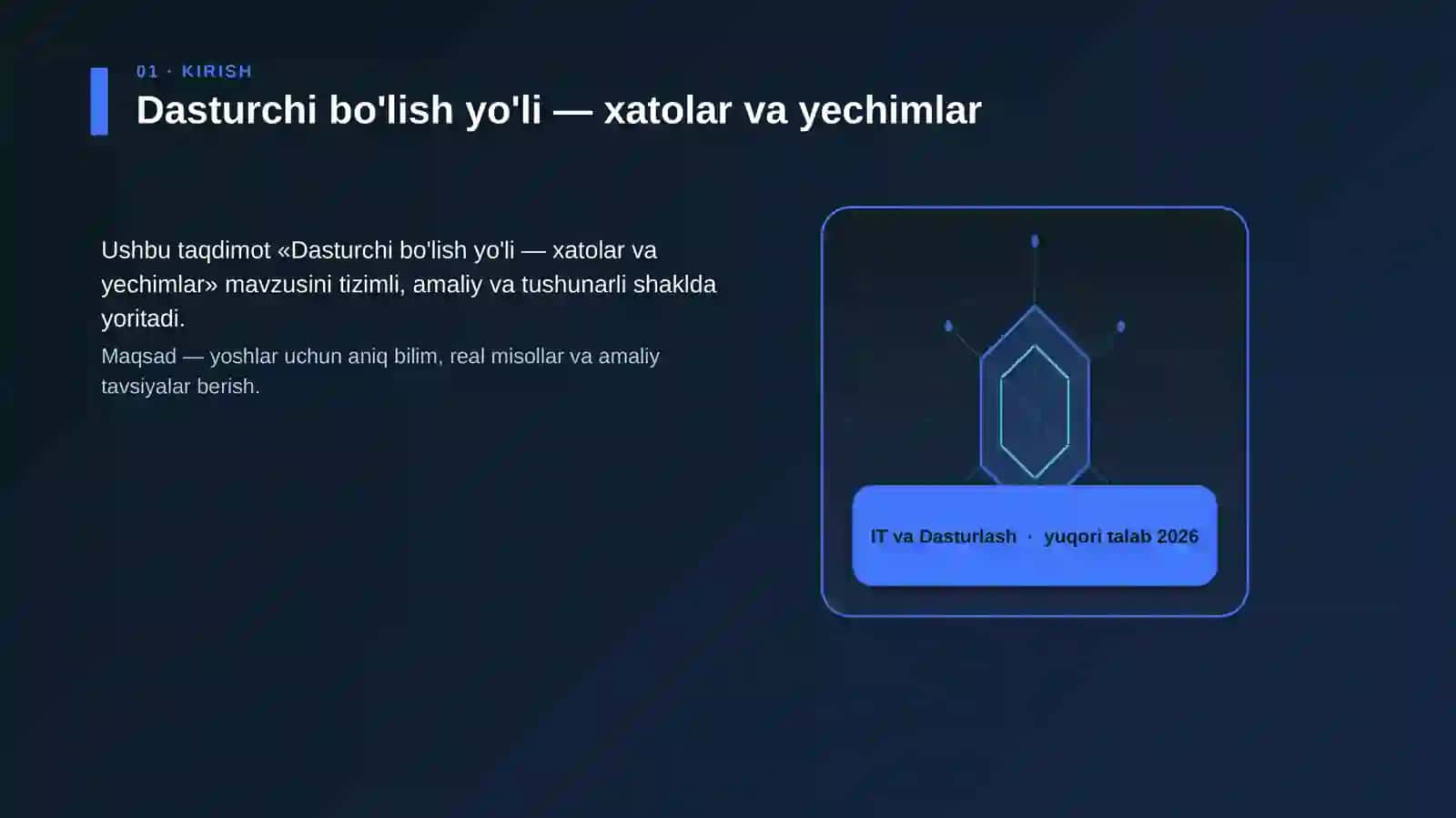 Dasturchi bo'lish yo'li — xatolar va yechimlar 3