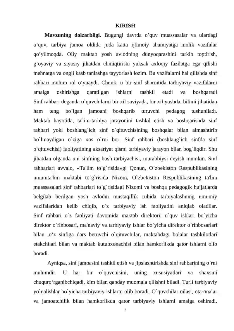 SINF RAHBARINING ISH FAOLIYATINI TASHKIL ETISH METODIKASI 3