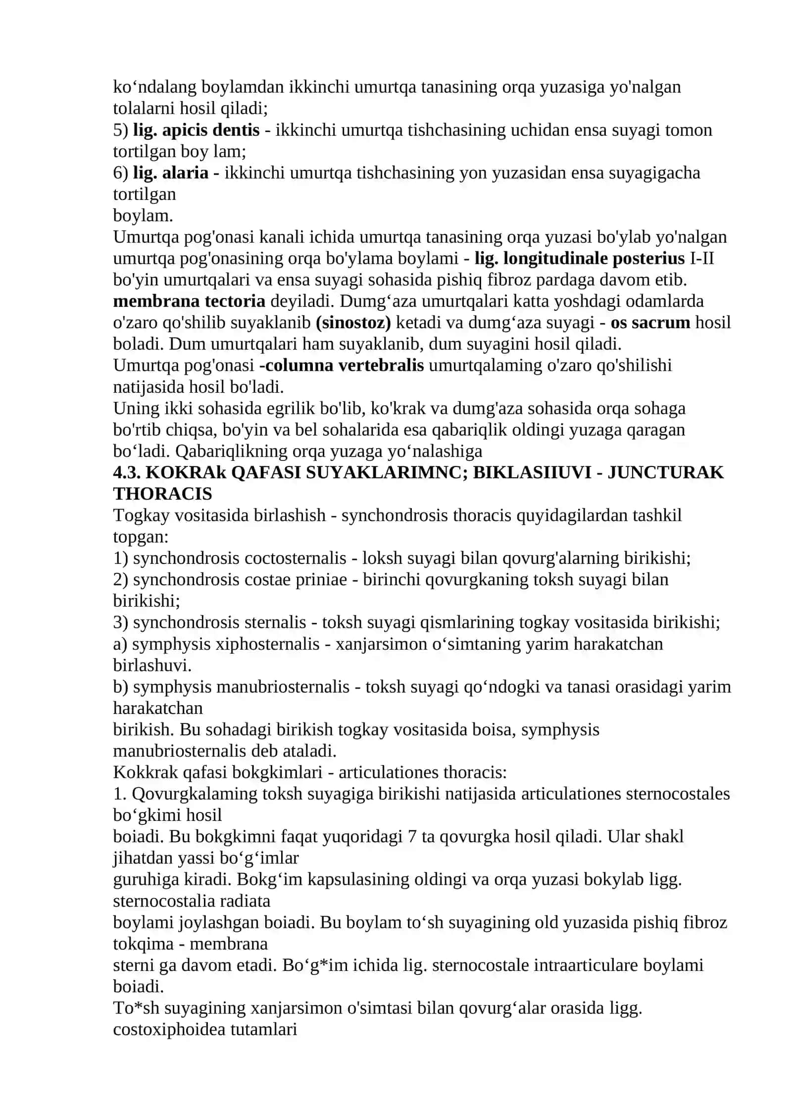 Umurtqalarning o’zaro birikishi 3