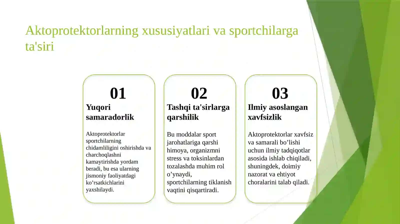 Aktoprotektorlar va ularni sport tibbiyotida qo'llanilishi 3