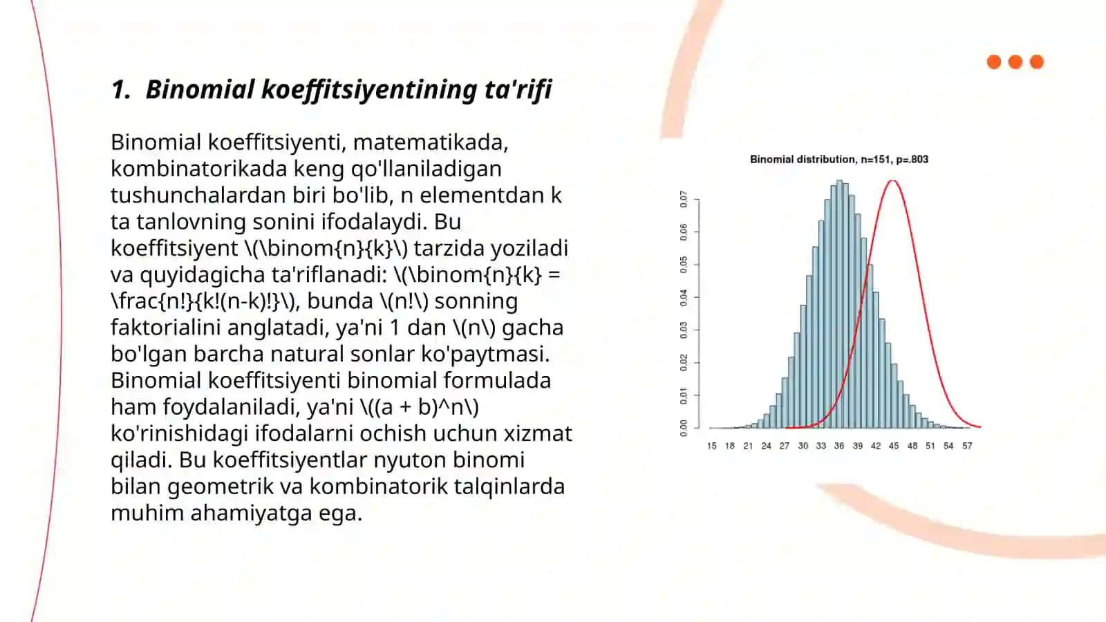 Binomial koiffetsiyenti 3