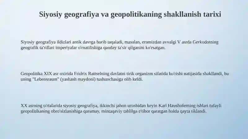 Siyosiy geografiya va geopolitika 3