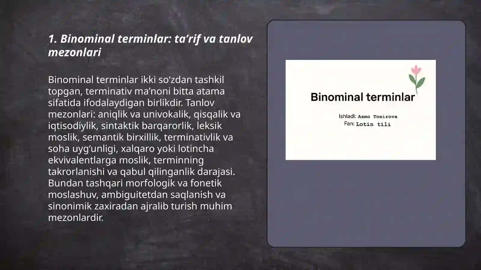 Binominal terminlar 3
