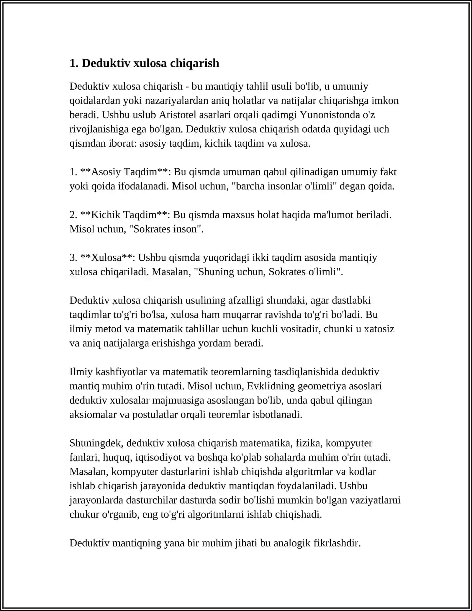 XULOSA CHIQARISHNING UMUMIY MANTIQIY TASNIFI 3