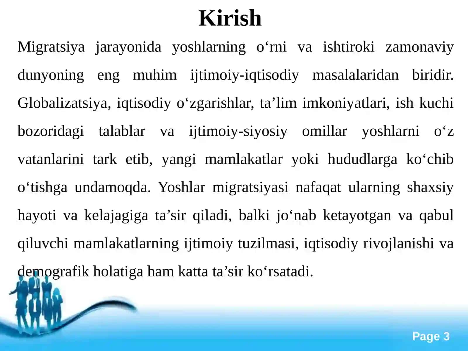 MIGRATSIYA JARAYONIDA YOSHLAR 3