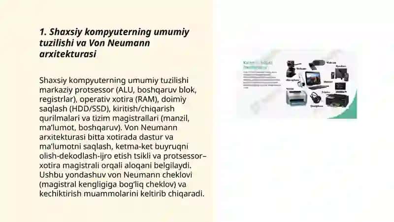 Shaxsiy kompyuterning tuzilishi va arxitekturasi 3
