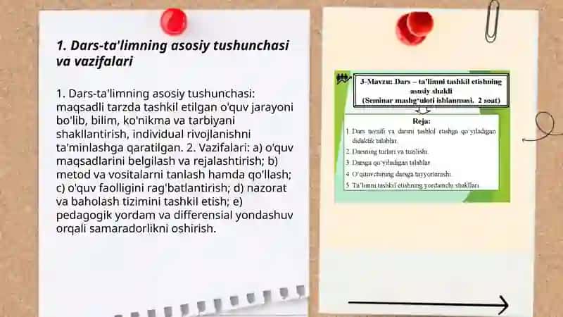 Dars-ta'limni tashkil etishning asosiy shakli 3