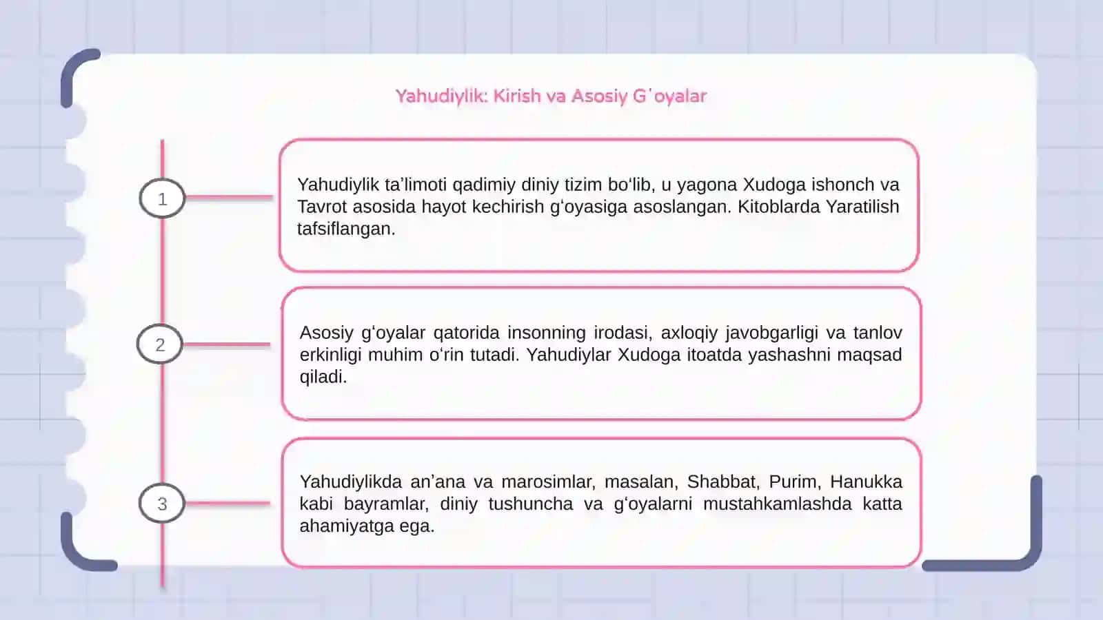 Yahudiylik taʼlimoti anʼana va marosimlari 3