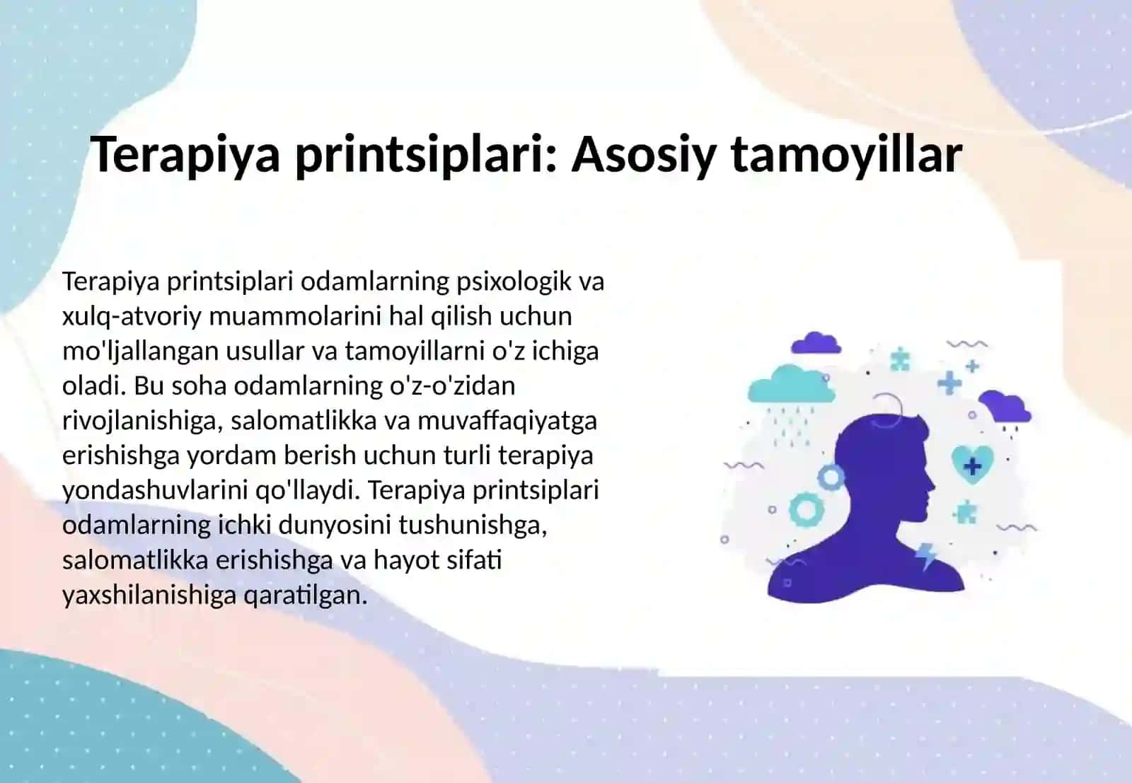 O'rgatish psixologiyasida terapiya printsiplari 3