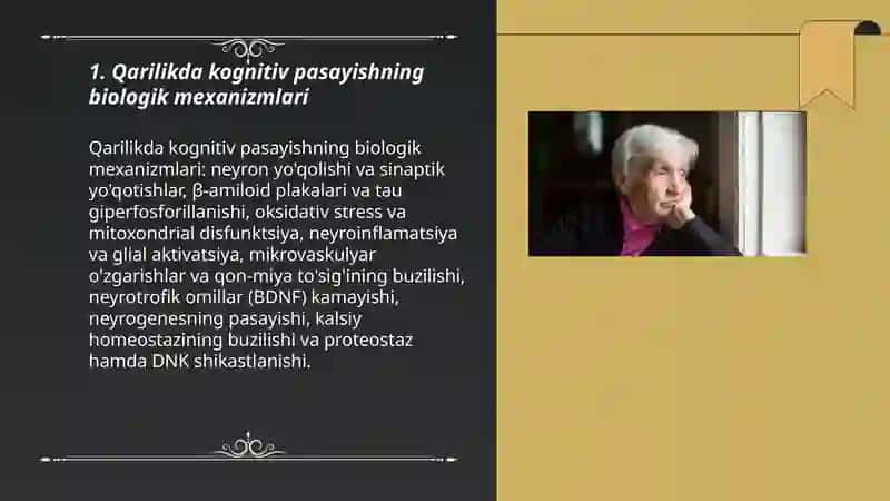 Qarilikda kognitiv pasayishning biologik mexanizmlari 3
