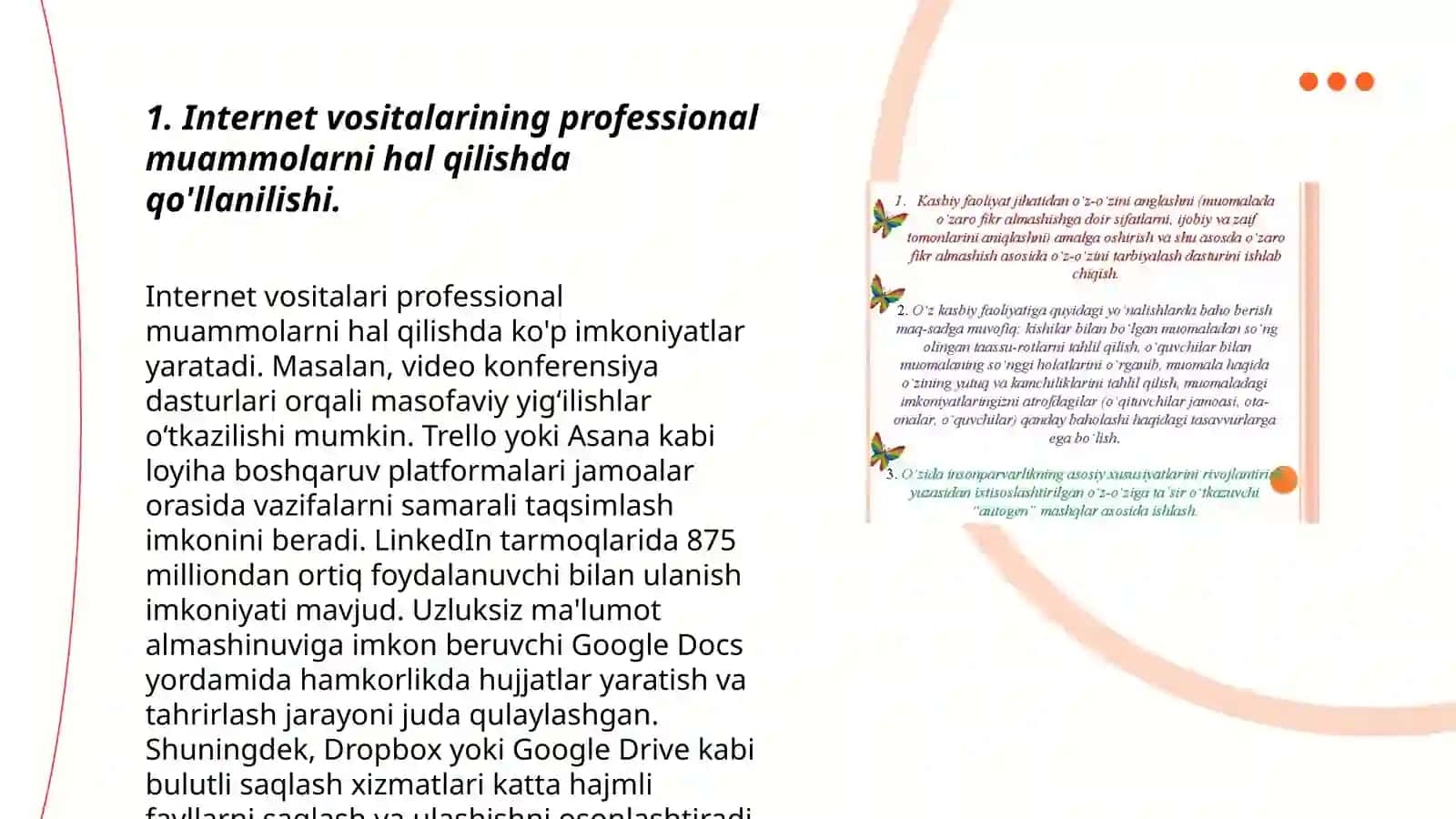 Internet kasbiy muammolarni hal qilish vositasi sifadi 3