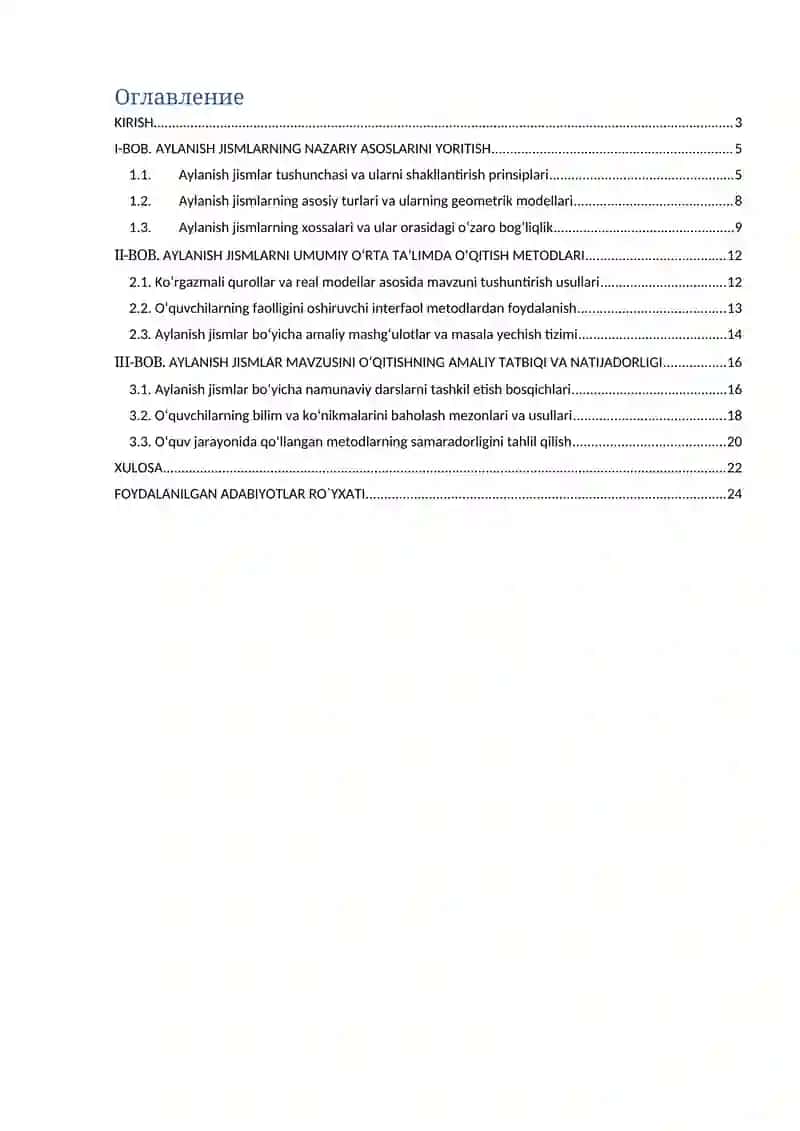 MATEMATIKA O‘QITISH METODIKASI FANIDAN 3