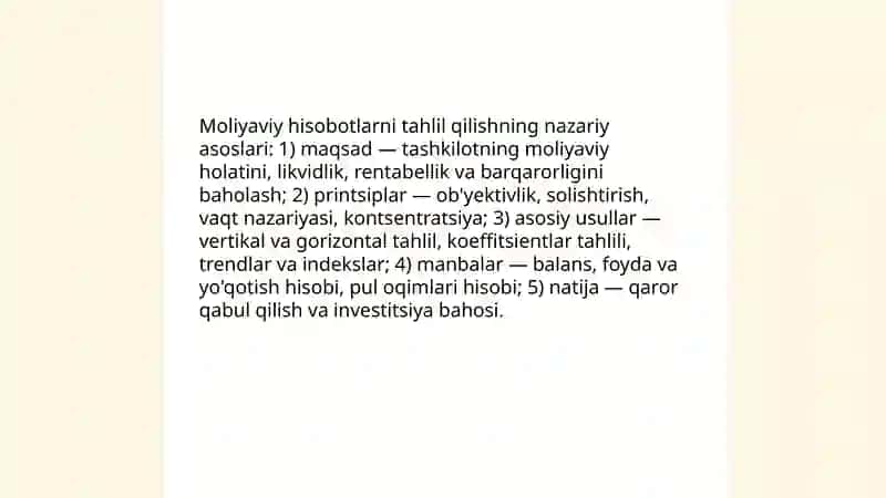 Moliyaviy hisobotlarni tahlil qilishning nazariy asoslari 3