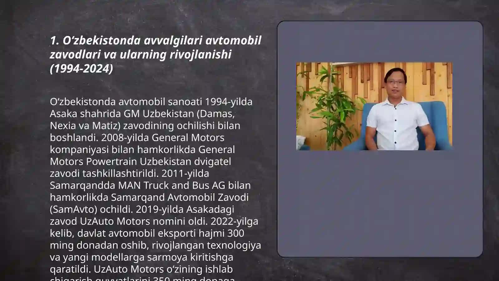 Oʻzbekistonda avtamabilsozlik 1994-2024 yillarda 3