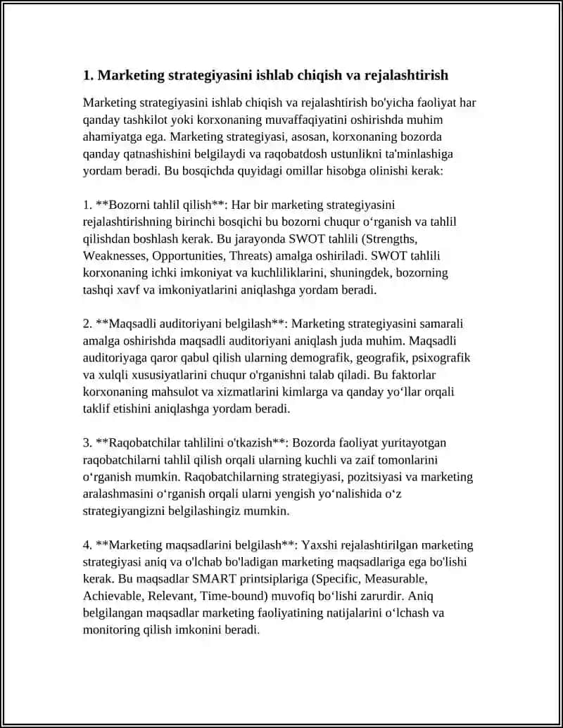 MARKETING FAOLIYATINI TASHKIL ETISH 3
