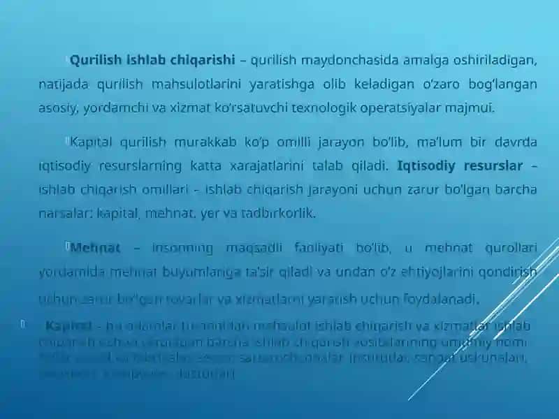 Qurilish iqtisodiyoti 3