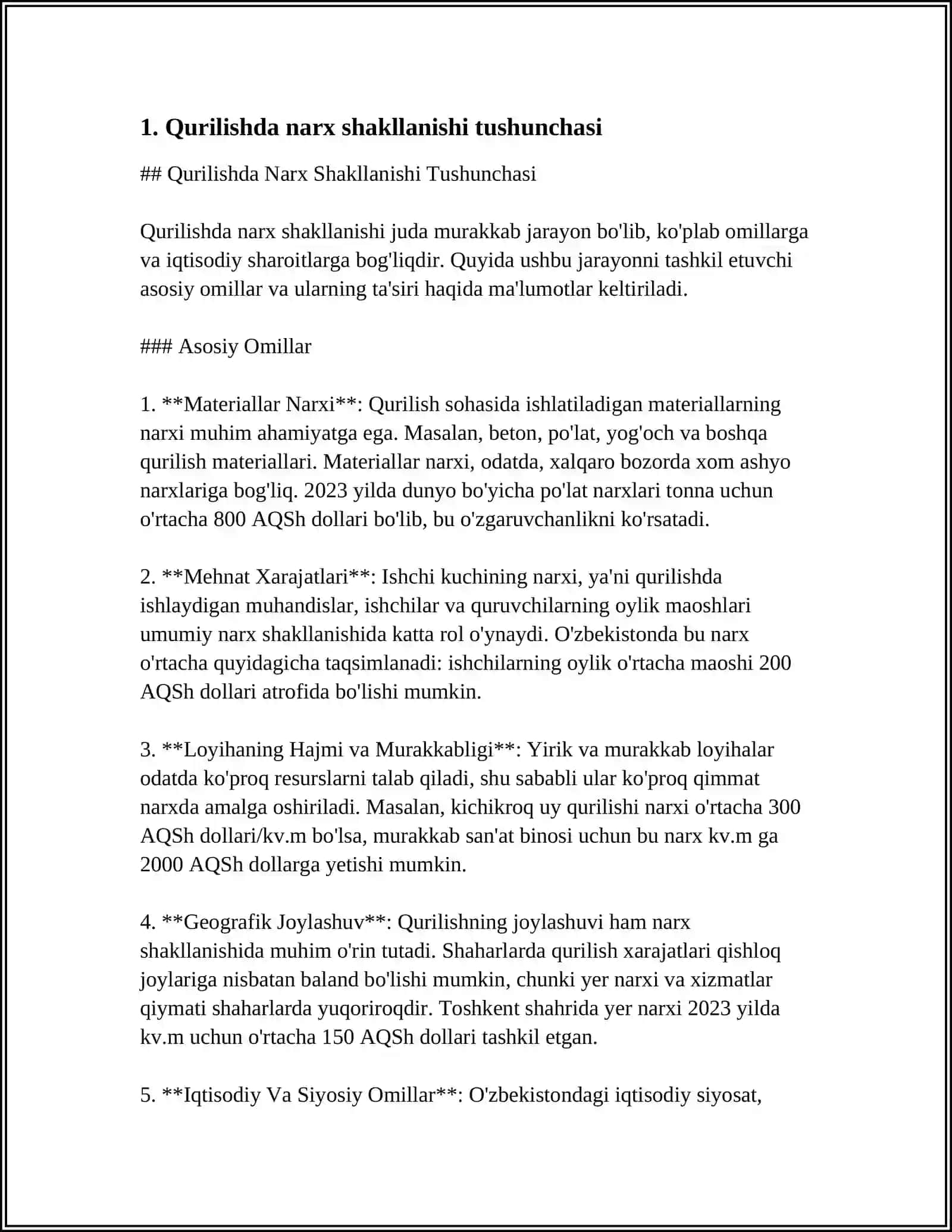 QURILISHDA NARX SHAKLLANISHI VA SMETA ISHI 3