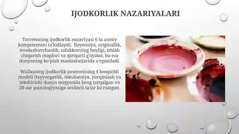 Ijodkorlik nazariyalari 3