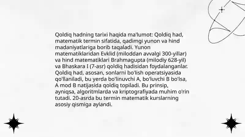 Qoldiq hadning har xil koʻrinishlari 3