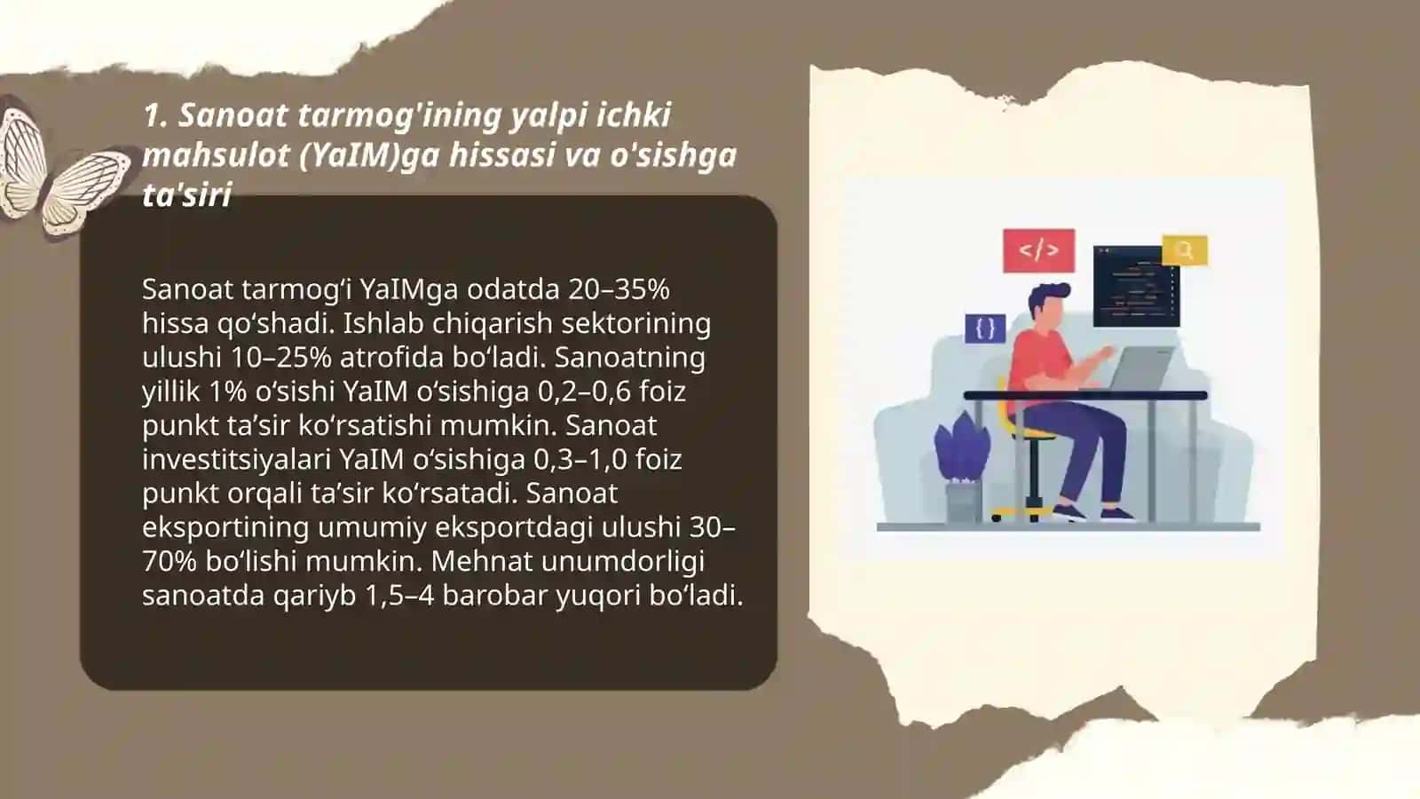 Sanoat tarmog'ining iqtisodiy rivojlanishdagi ro'li 3