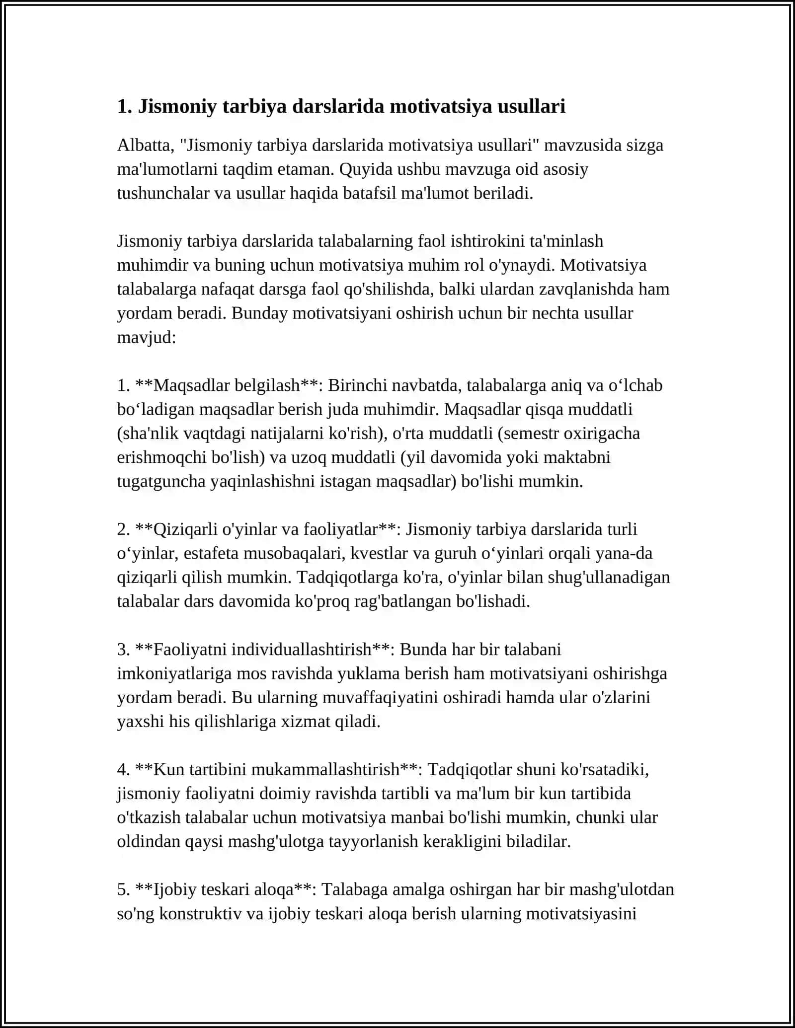 Jismoniy tarbiya darslarida motivatsiya usullari 3
