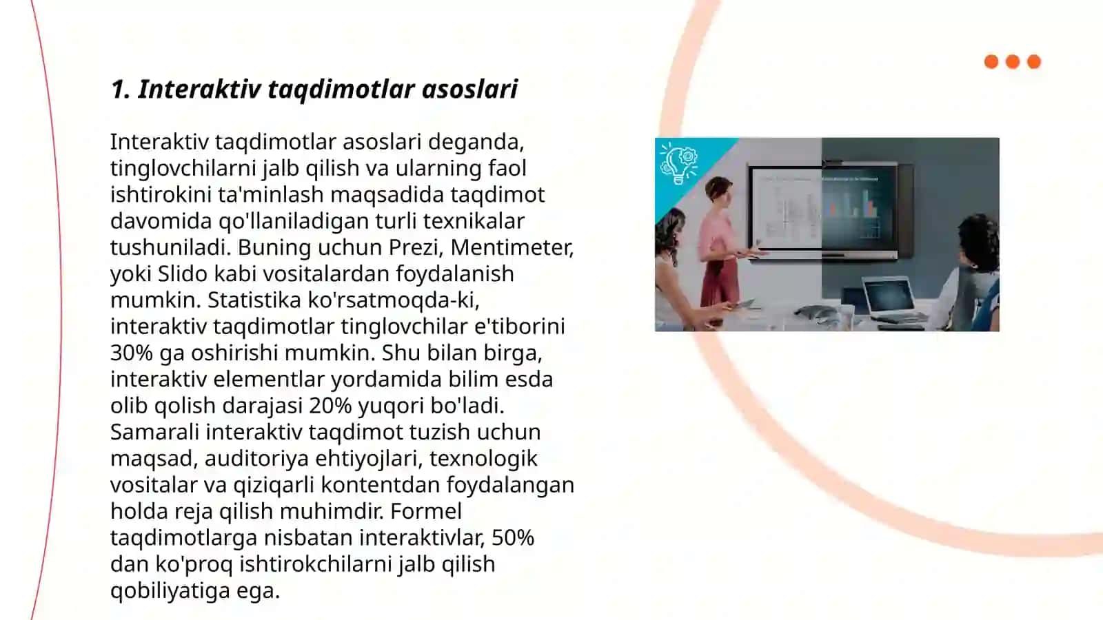 Interaktiv taqdimotlar asoslari 3