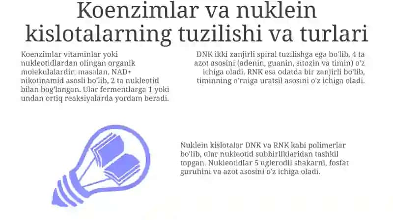 Kofermentlar va nuklen kislotalarning tuzulishi 3