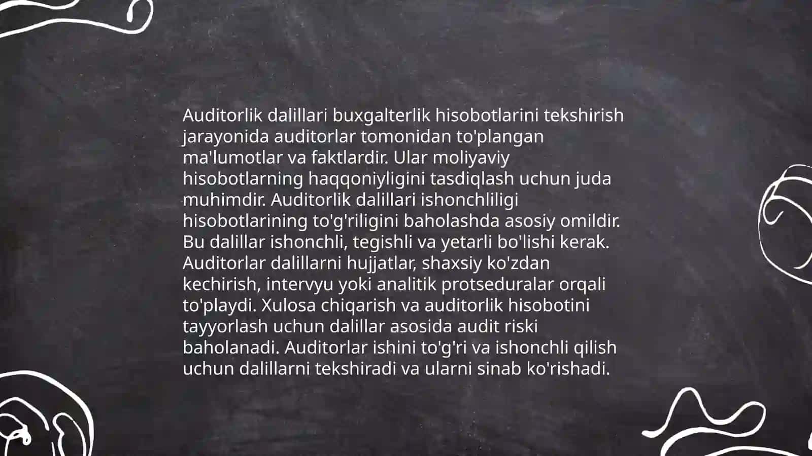 Auditorlik dalillari va ularni olish usullari 3