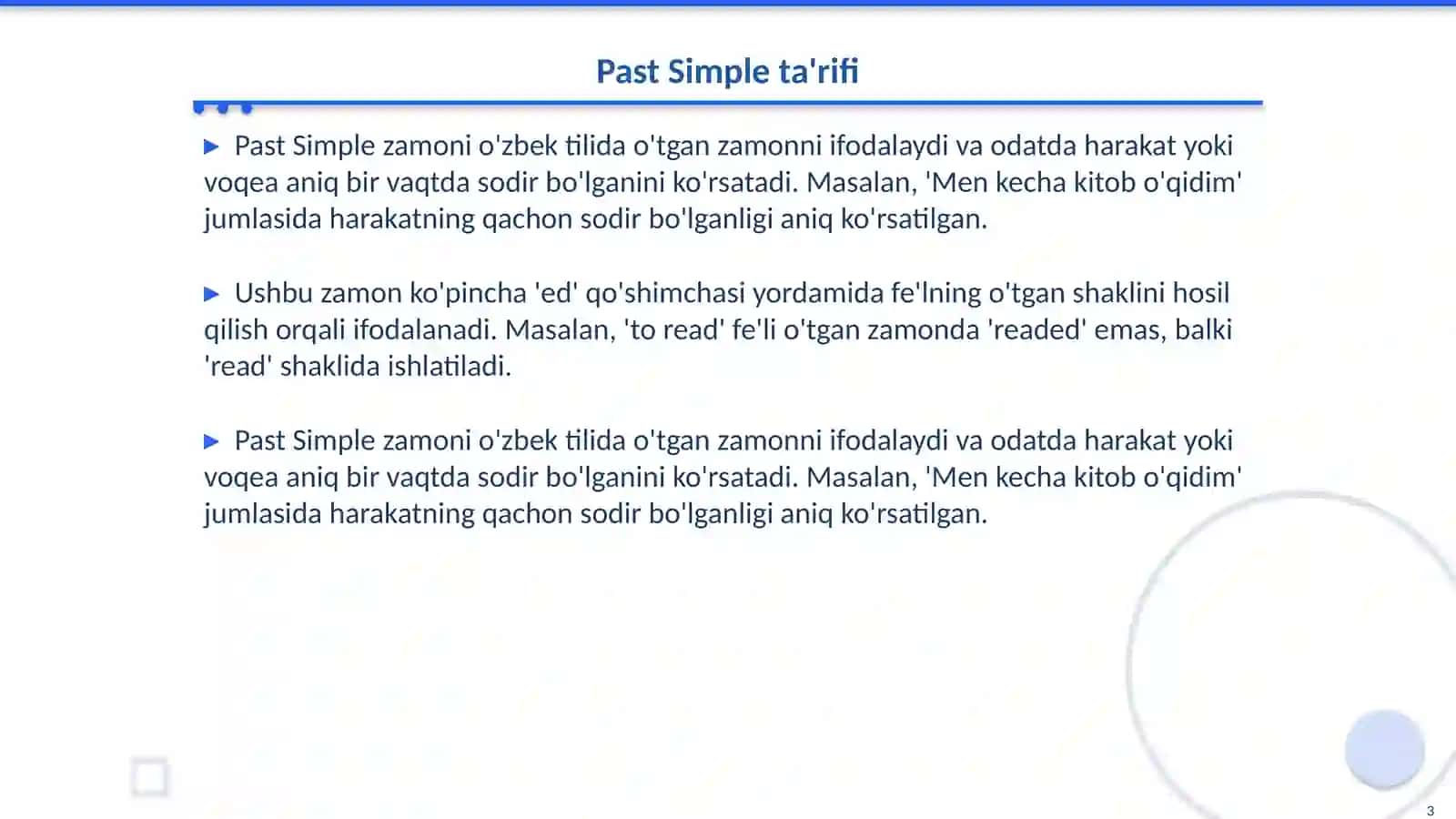Past Simple 3
