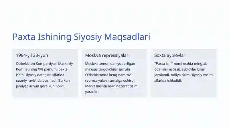 Oʻzbekistonda Paxta Ishi va Uning Oqibatlari 3