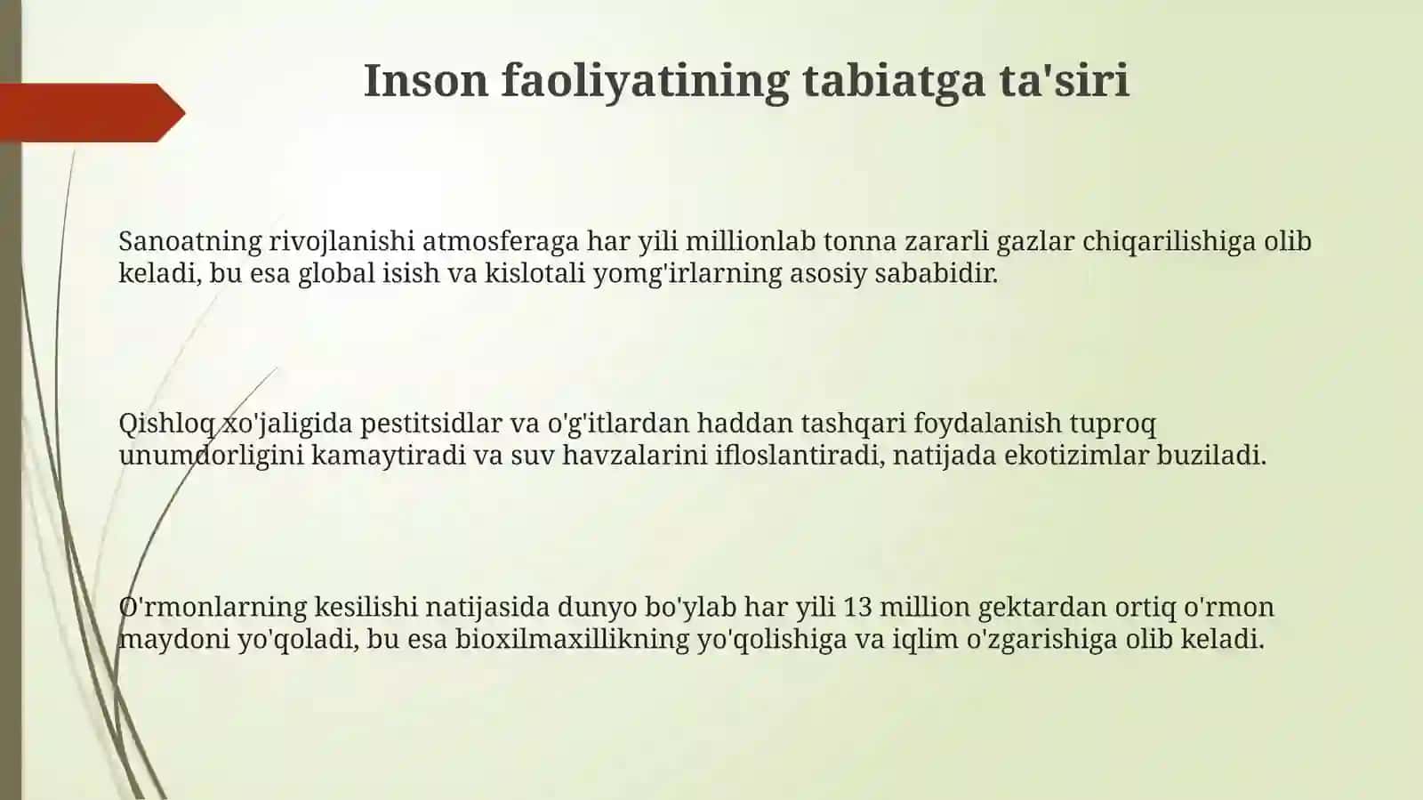 Inson faoliyatining tabiatga ta'siri 3