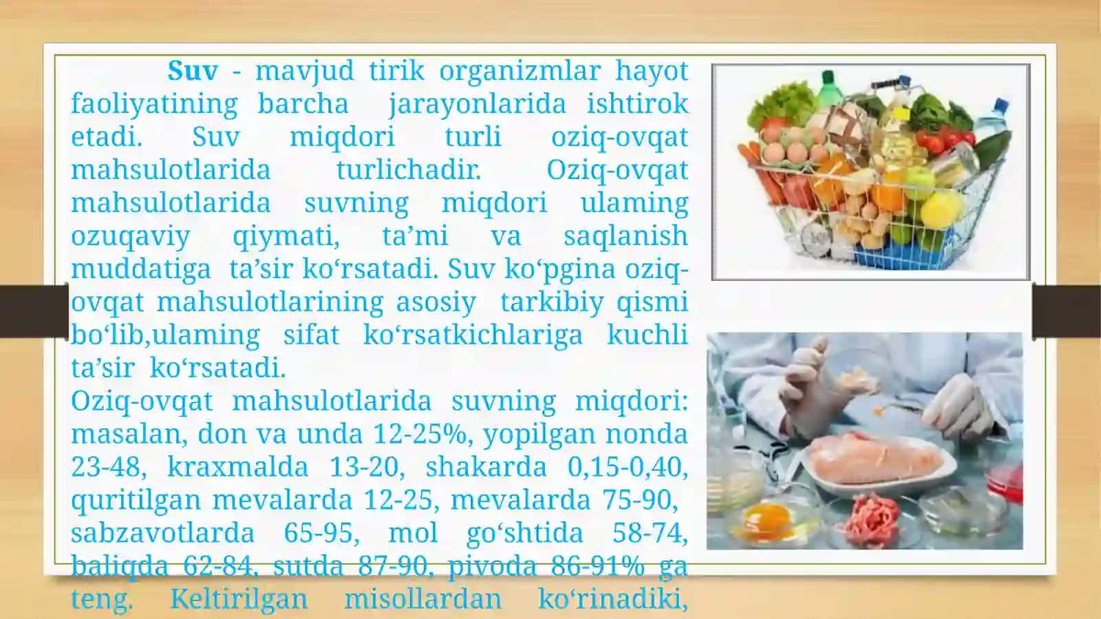 OZIQ-OVQAT MAXSULOTLARINING KIMYOVIY TARKIBI 3