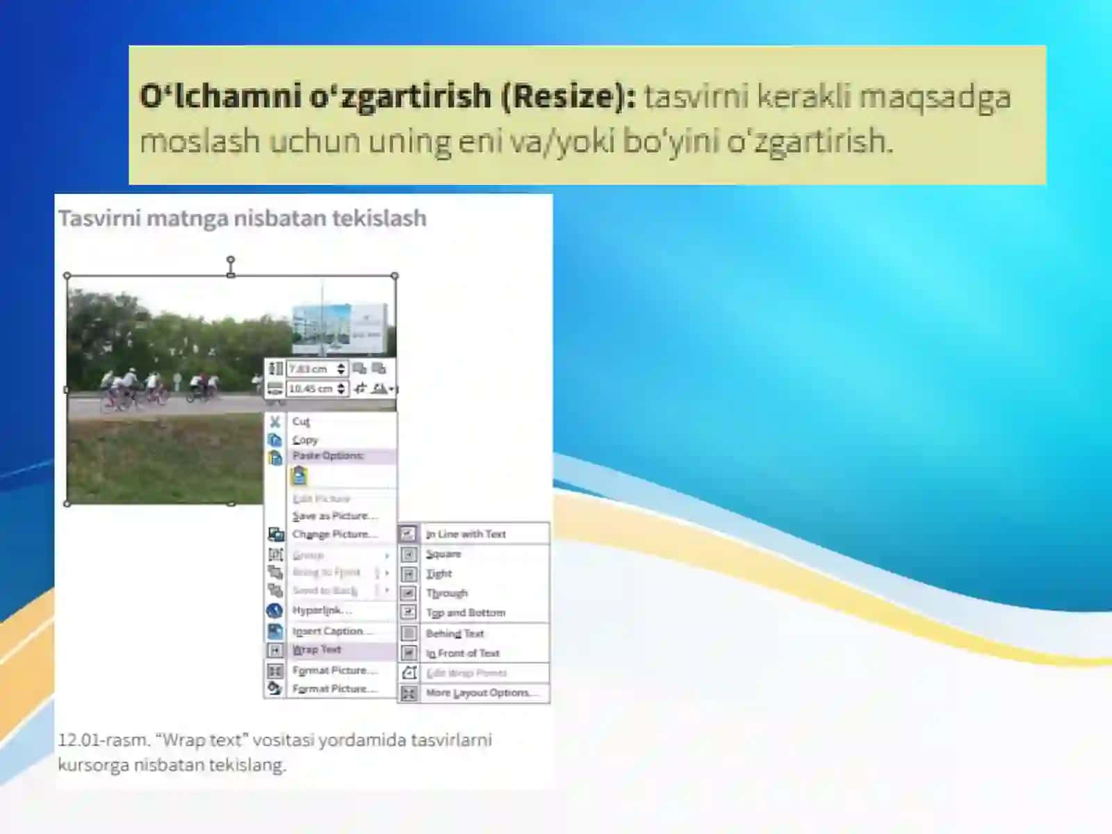 Tasvirlarni joylashtirish va tahrirlash 3