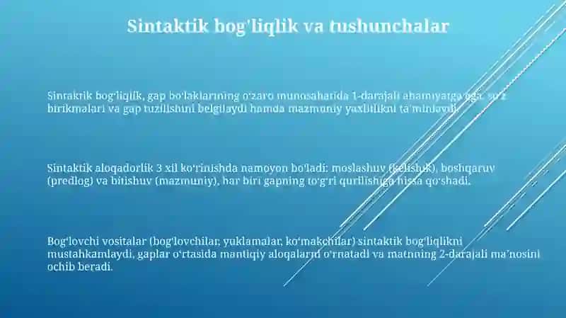 Birikuvchanlik va sintaktik aloqa 3