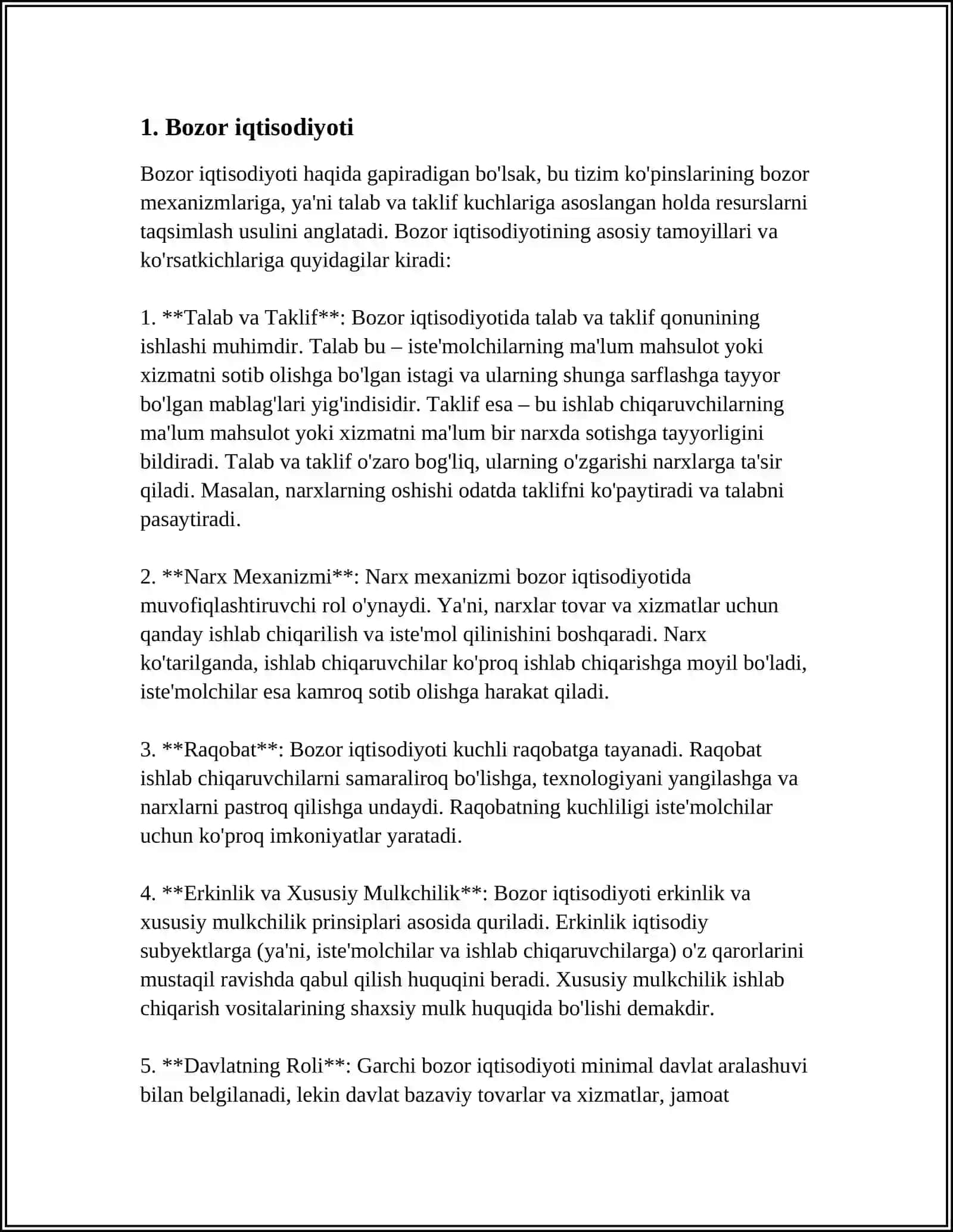 BOZOR VA UNING TURLARI, MONOPOLIYA OLIGOPOLIYA 3