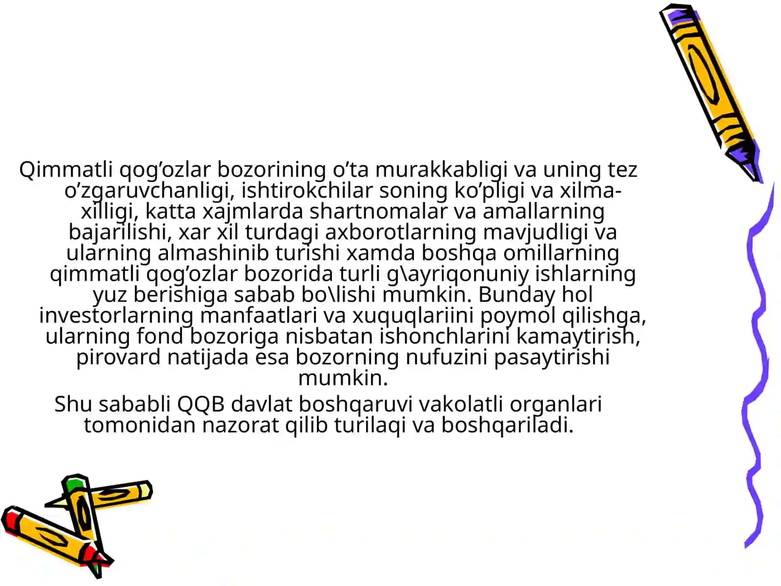 Moliya bozorini muvofiqlashtirish asoslari 3