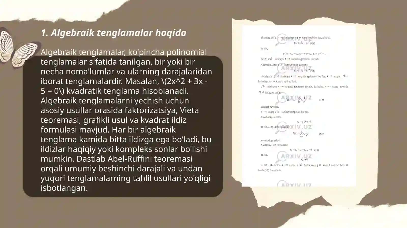 Algebraning asosiy teoremasi 3