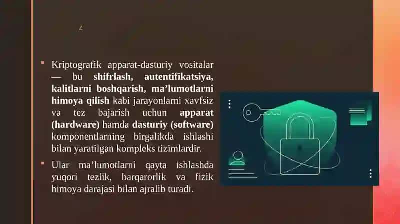 Kriptografik apparat-dasturiy vositalar. 3