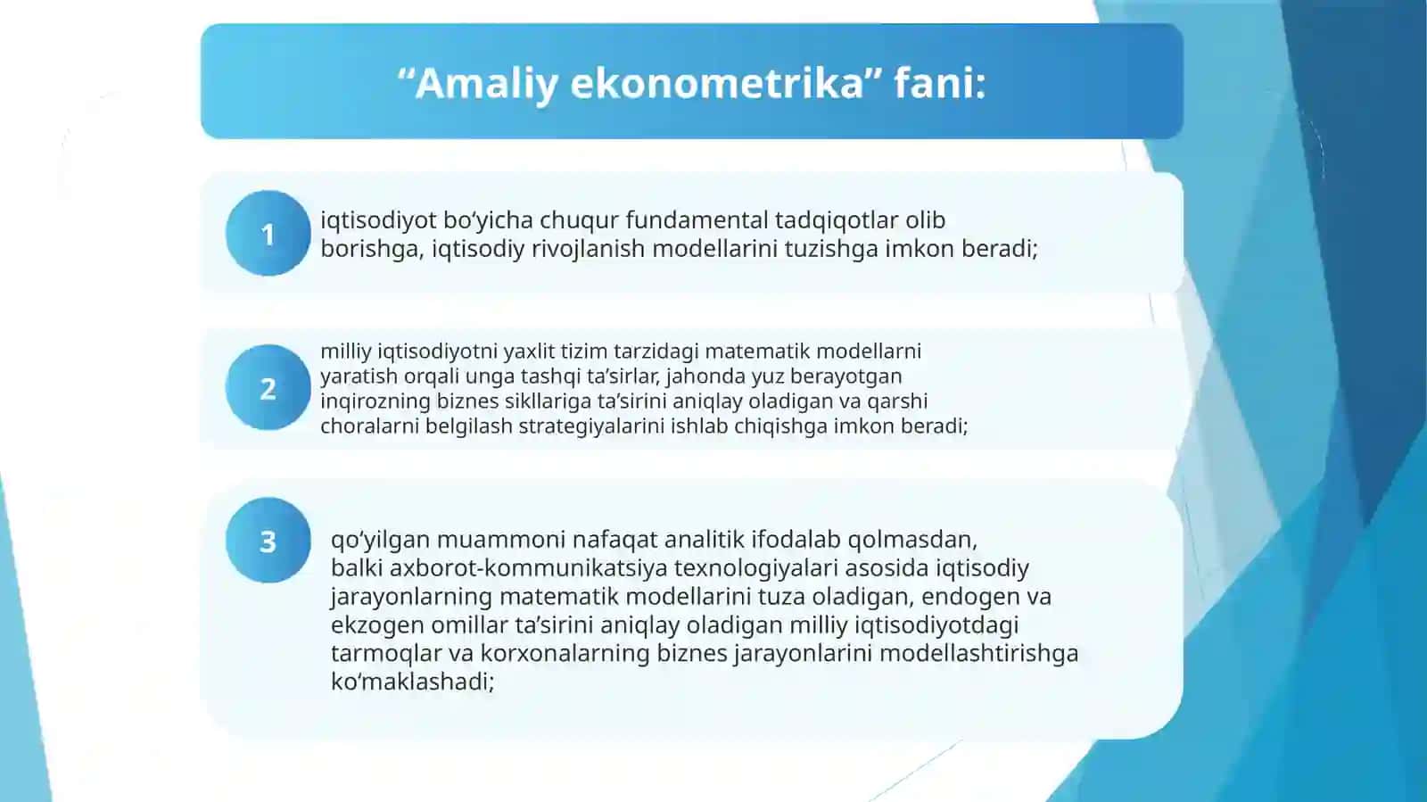 Amaliy ekonometrika fanining predmeti 3
