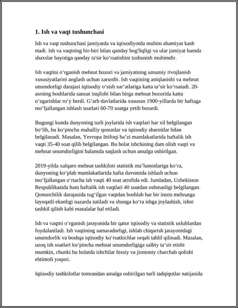 ISH VAQTI TUSHUNCHASI VA UNING TURLARI 3