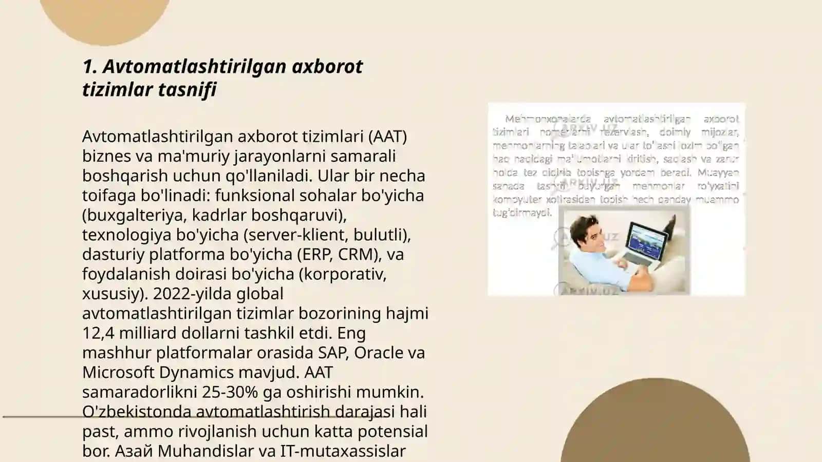 Avtomatlashtirilgan axborot tizimlar tasnifi 3