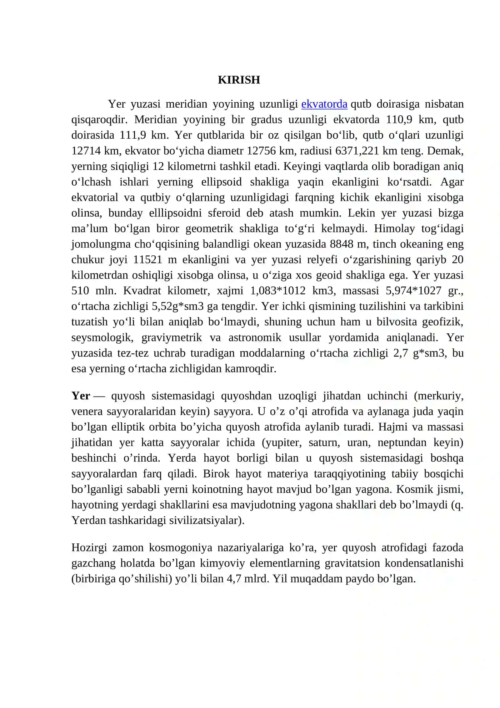 Yerning sharsimonligining geografik oqibatlari 3
